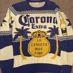 Corona Extra Christmas Holiday Sweater Mens M Beer Palm Trees UGLY Sweater
